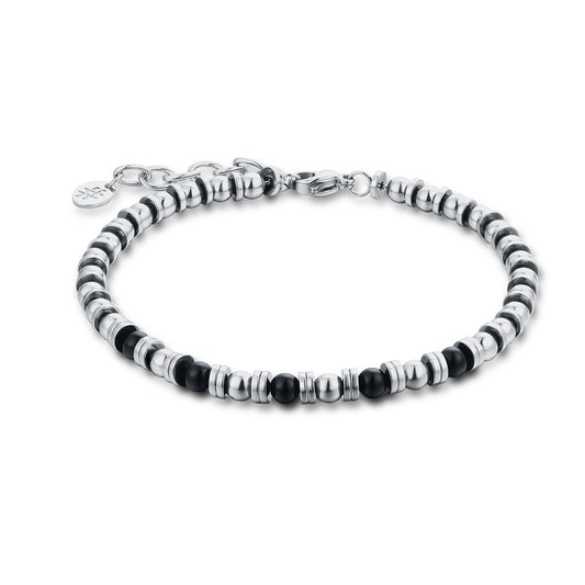 BRACCIALE EMATITE E AGATA NERA