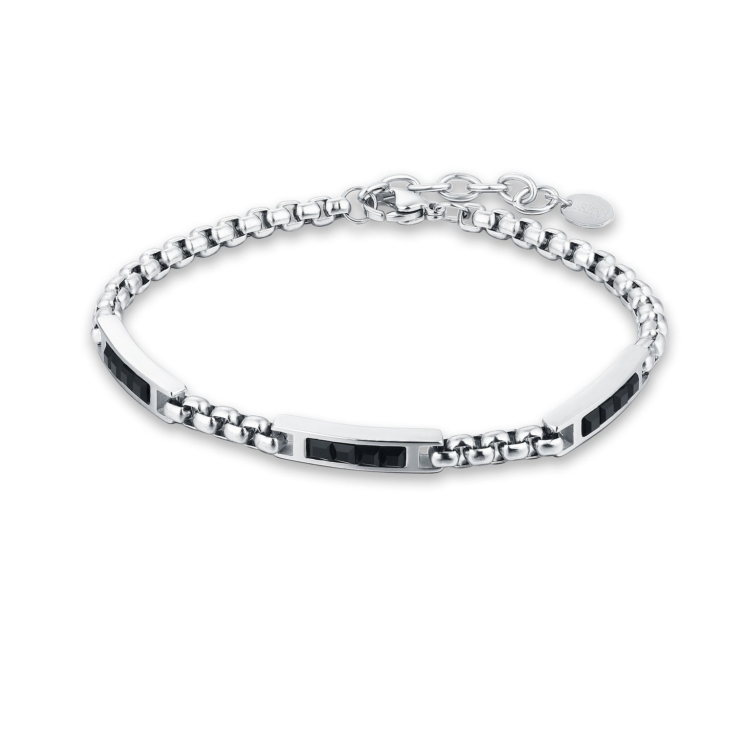 Bracciale Tre Inserti Cristalli Neri