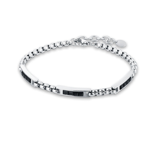 Bracciale Tre Inserti Cristalli Neri