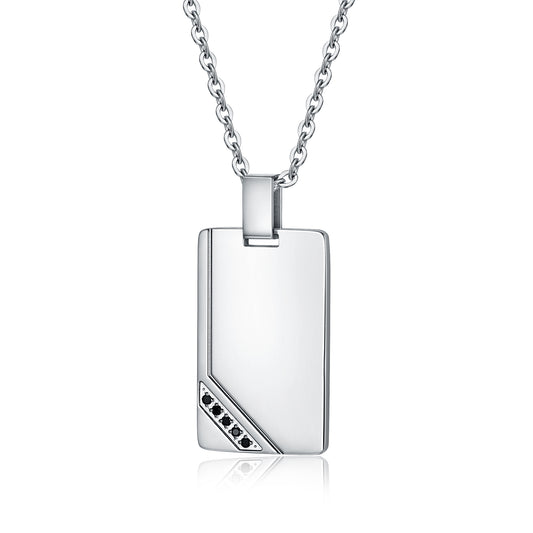 Collana Pendente Targa e Cristalli