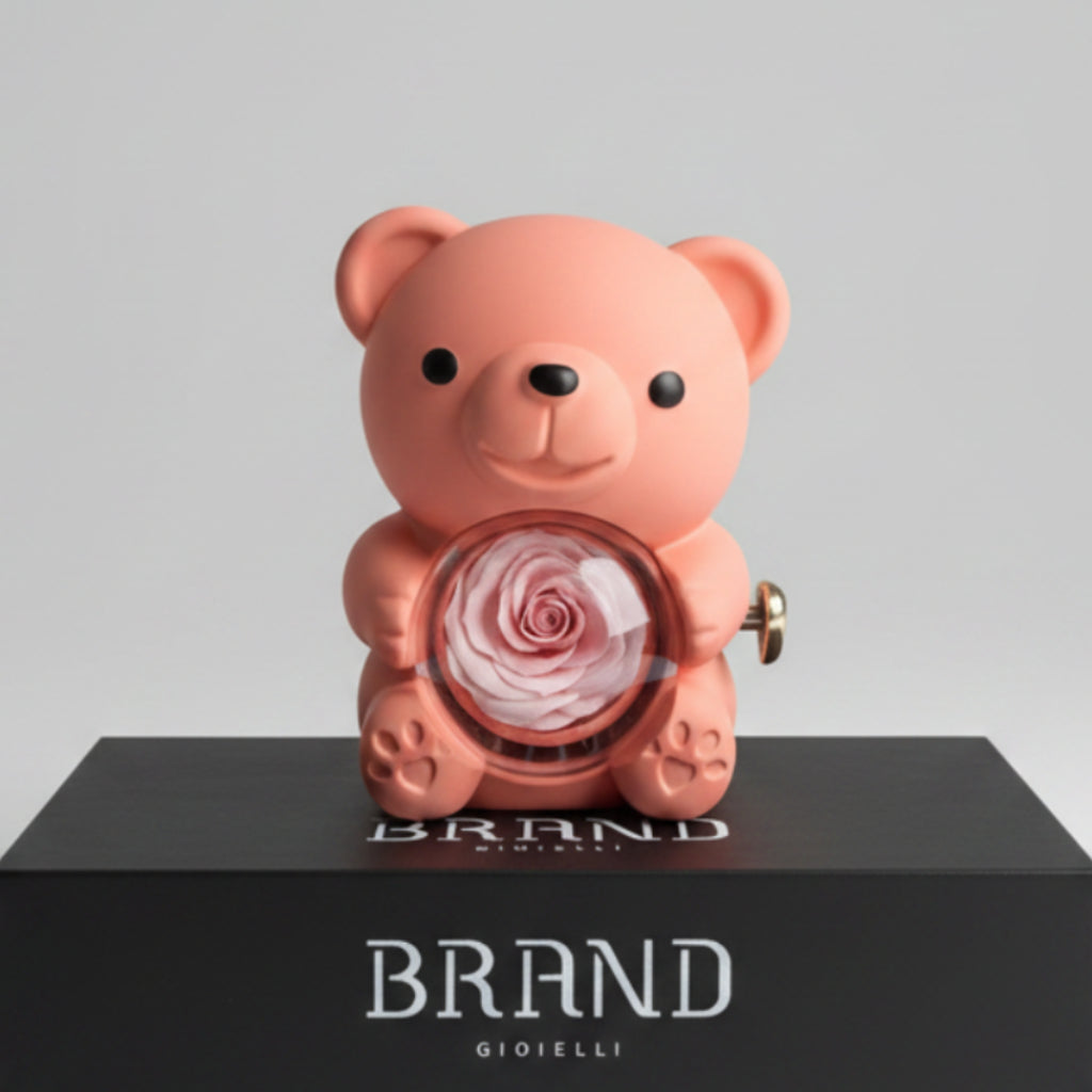 ✨ Magic Rose Bear – Scrigno d’Amore Girevole (Grande)
