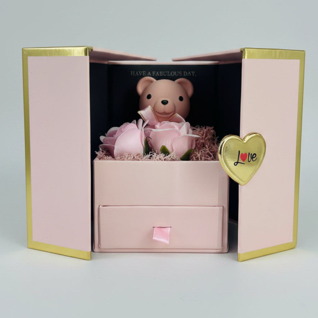 🐻 Teddy Rose Box – Scrigno Rosa con Sorpresa