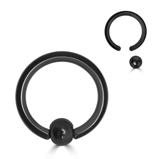 Piercing Ball Closure Ring pvd nero