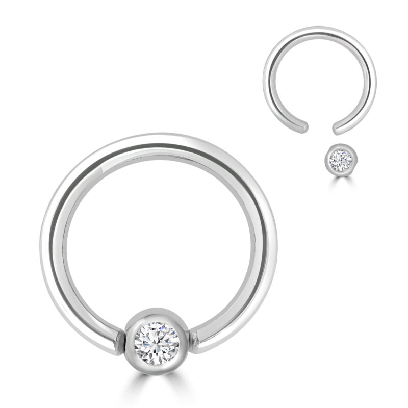 Piercing Ball Closure Ring Con Cristallo