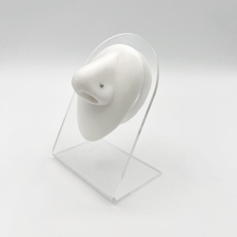 Piercing Chiodino Da Naso Curvo Con Sfera Acciaio