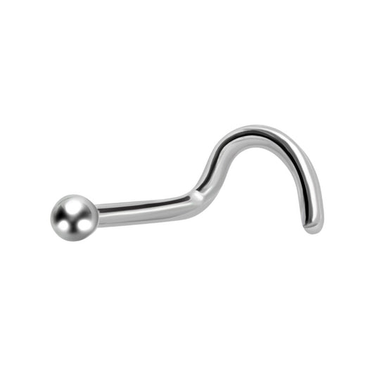 Piercing Chiodino Da Naso Curvo Con Sfera Acciaio