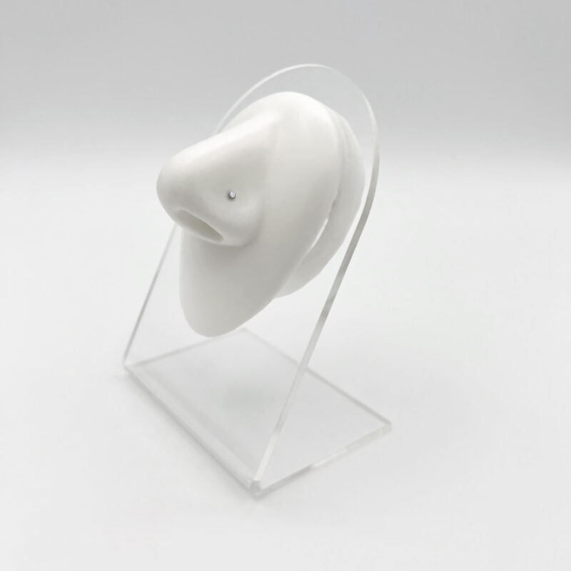 Piercing Chiodino Da Naso Curvo Con Cristallo Da 2mm