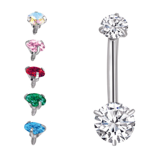 Piercing Belly Button Ring Con Cristalli Settati