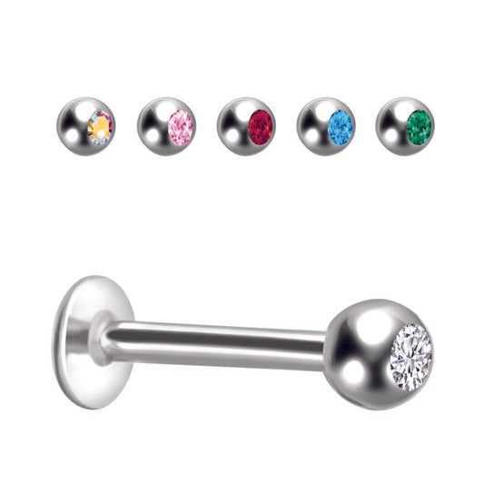 Piercing Labret Con Sfera Cristallo