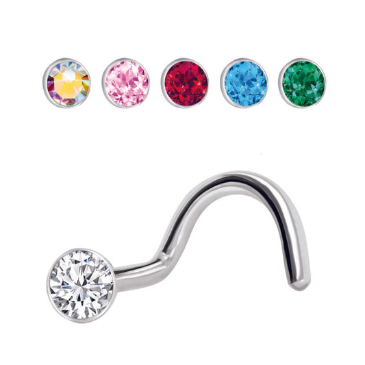 Piercing Chiodino Da Naso Curvo Con Cristallo Da 2,35 mm € 2,50