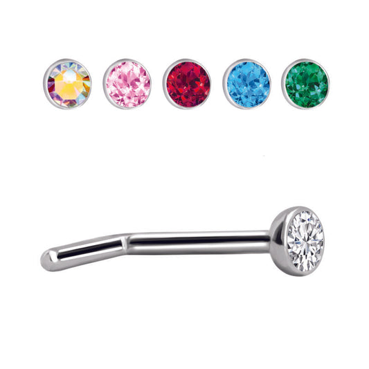 Piercing Chiodino Da Naso A “L” Con Cristallo
