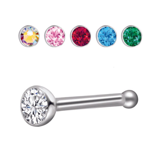 Piercing Chiodino Da Naso Dritto Con Cristallo