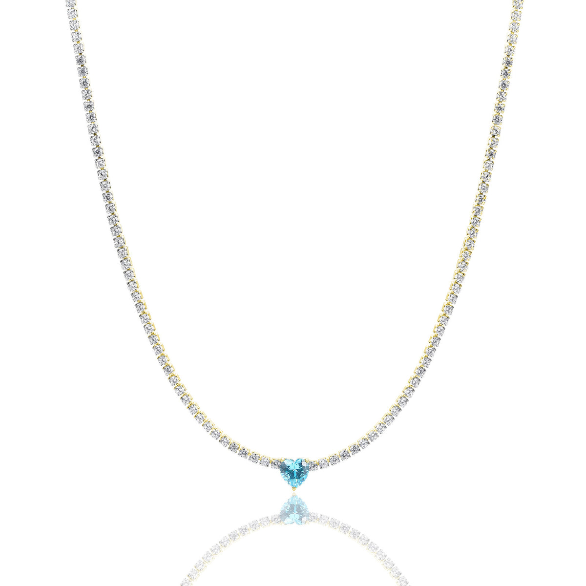 Collana Tennis con Cristallo a Cuore