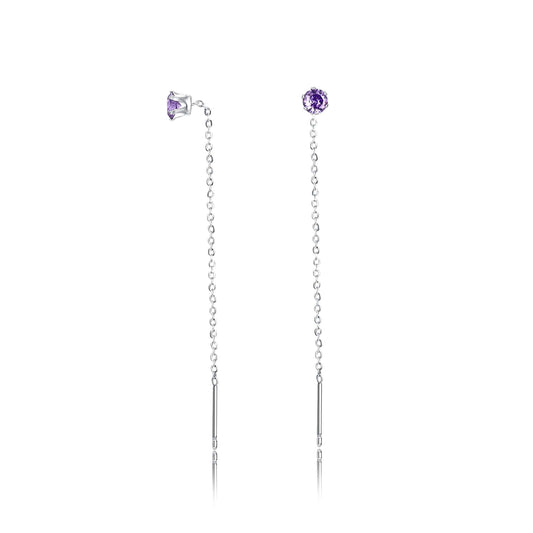 Pair of Purple Drop Earrings