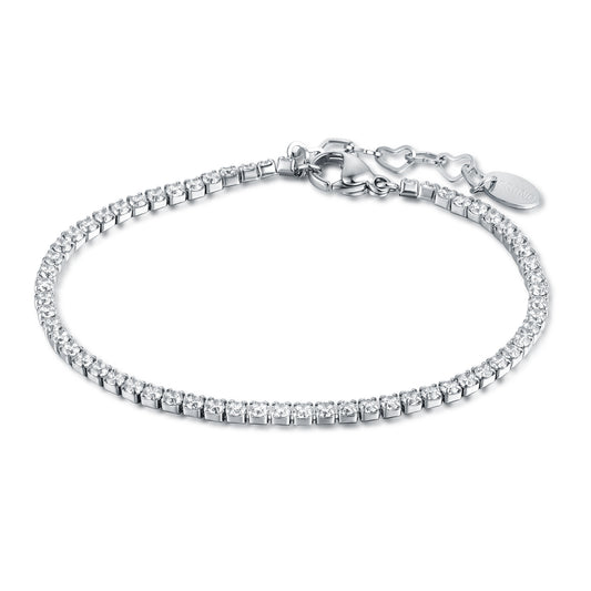 BRACCIALE TENNIS CRISTALLI BIANCHI 2MM