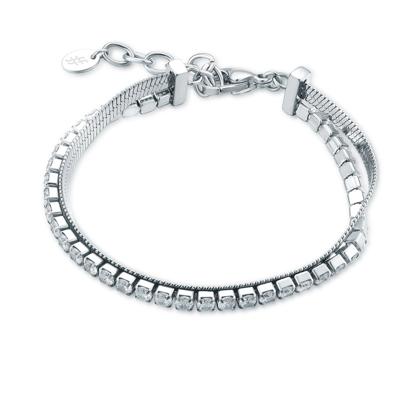 Bracciale Tennis 3mm con catena sickle