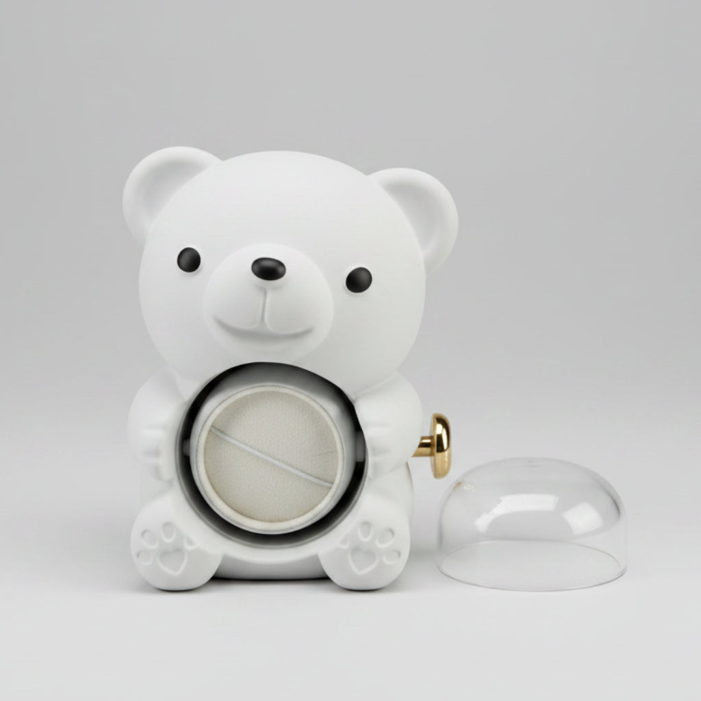 ✨ Magic White Bear – Scrigno d’Amore Girevole (Small)