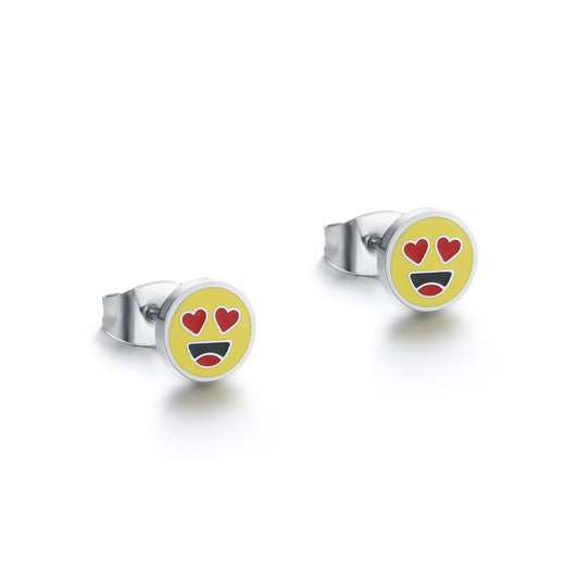 Orecchini lobo smile occhi a cuore