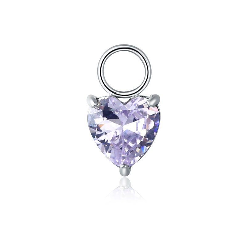 Charm Cristallo Cuore Lavanda