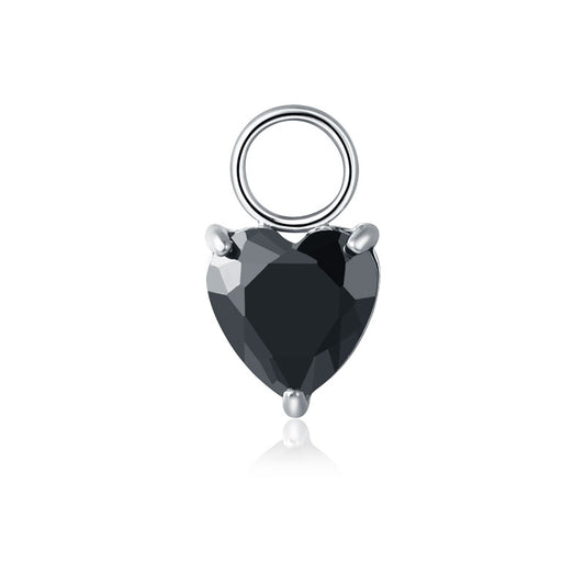 Charm Cristallo Cuore Nero
