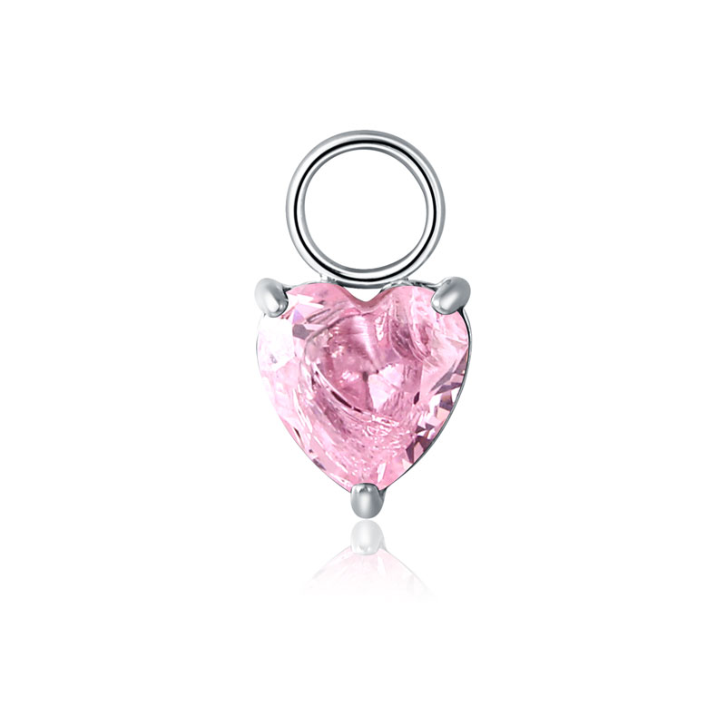 Charm Cristallo Cuore Rosa