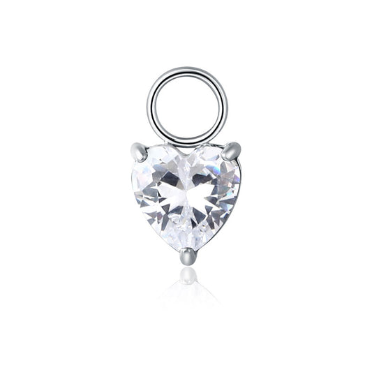Charm Cristallo Cuore Bianco