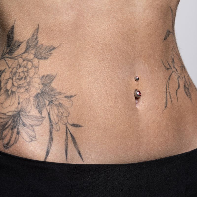 Piercing Belly Button Ring Con Sfera Cristallo e Sfera Acciaio
