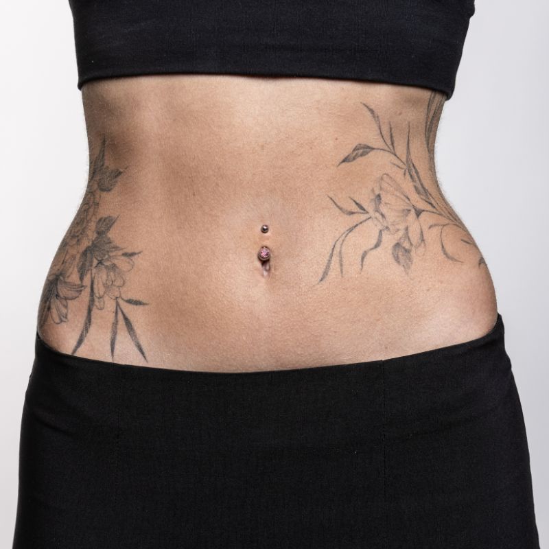 Piercing Belly Button Ring Con Sfera Cristallo e Sfera Acciaio